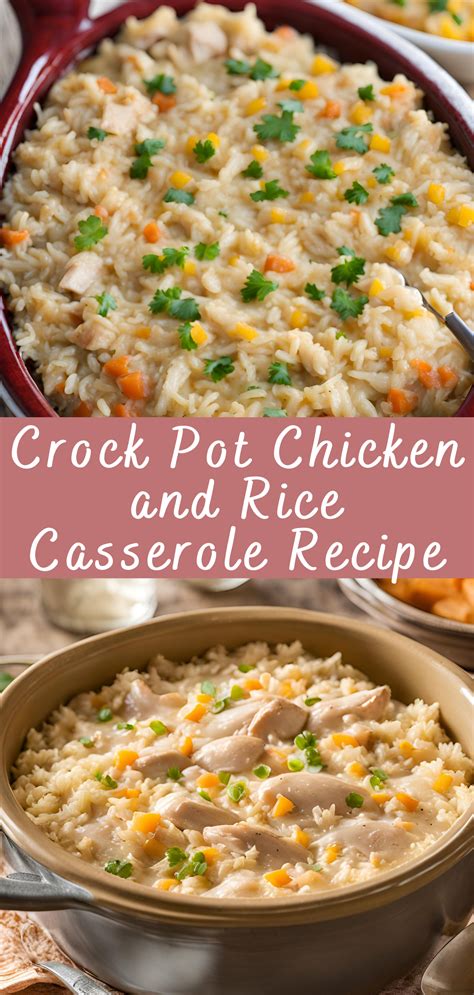 Crock Pot Chicken and Rice Casserole Recipe | Recipe | Crock pot ...