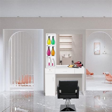 LIBOOI Salon Station with Mirror, Wall Mount Styling India | Ubuy