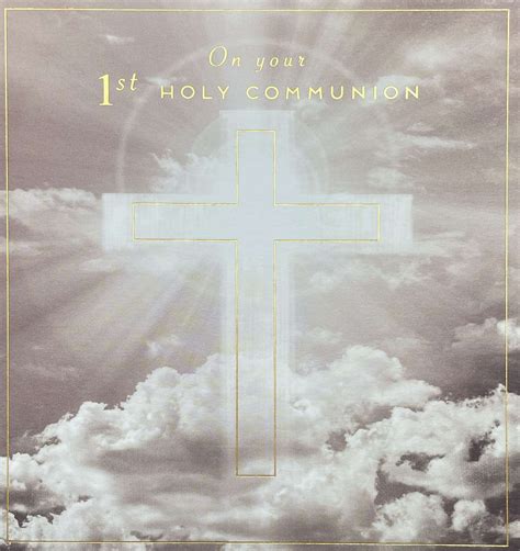 1st Communion card - Clouds & Cross - Card and Caboodle