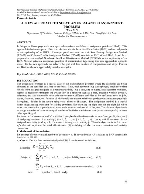 Image result for Example of Unbalanced Assignment Problem