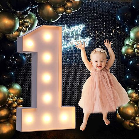 Buy imprsv Marquee Light Up Number 1, 3FT Marquee Numbers, Light up ...