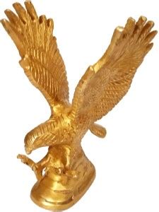 Purpledip Golden Eagle Hawk Statue Showpiece : Brass Figurine For Home ...