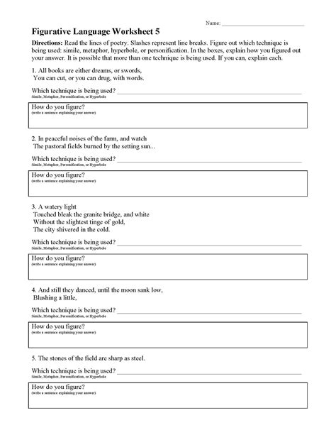 Figurative Language Worksheets