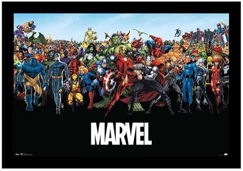 Buy Crystal Art Sign of The Times Marvel Superhero Line up Sign, 24" x ...
