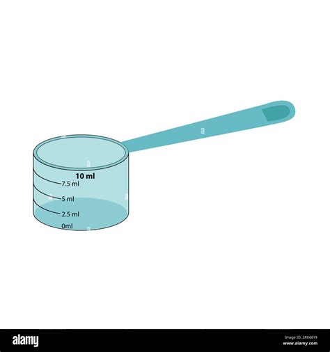 A vector drawing of a 10 ml measuring cup. liquid measurement capability in a concise design. on ...