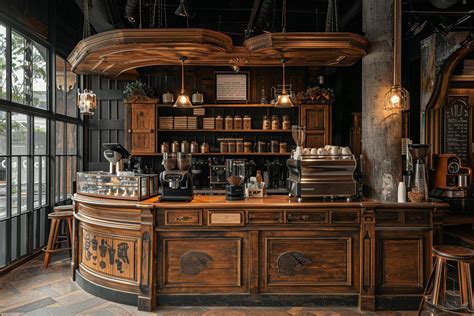 Rustic Coffee Shop Design 的图像结果