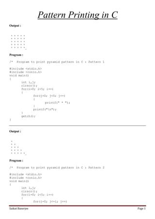 Image result for +Printing Pattern in C Programing Using Amaric