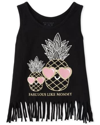 Baby And Toddler Girls Mix And Match Sleeveless Glitter Graphic Fringe ...