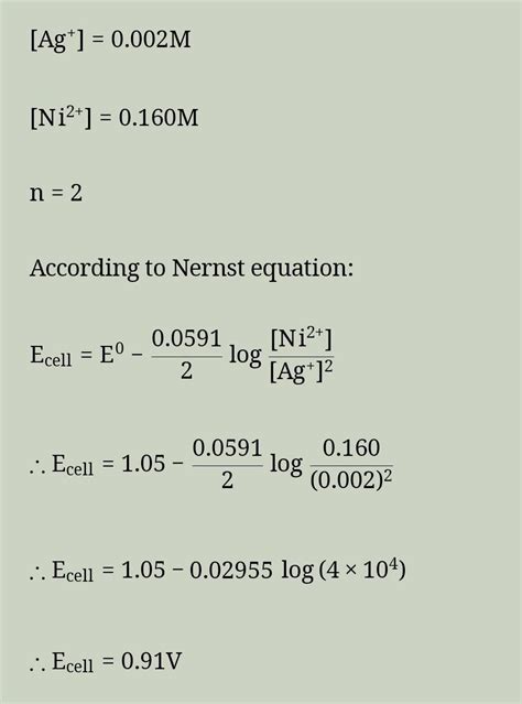 calculate the EMF of the cell in which the following reaction take ...