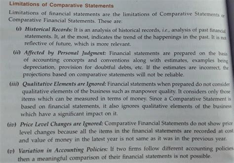 what are limitations of comparative statement - EduRev Class 12 Question