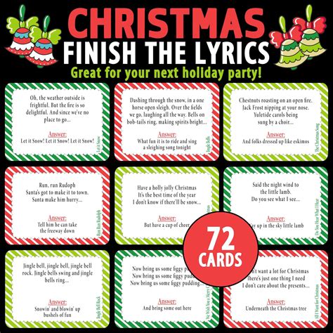 Finish the lyrics christmas game finish the lyrics printable download ...