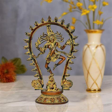 Brass Natraj Lord Shiva Dancing Natraj Brass Idol Statues for Home Dec ...