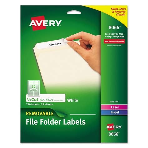 Free Template For Avery 5366 File Folder Labels | FREE Printable