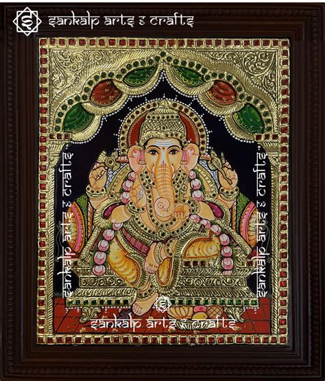 Ganesha Tanjore Painting – SANKALP ARTS & CRAFTS