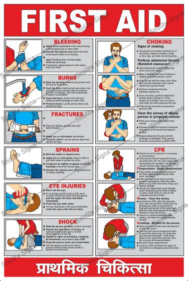 First aid industrial poster, First aid chart, First aid signage, First ...