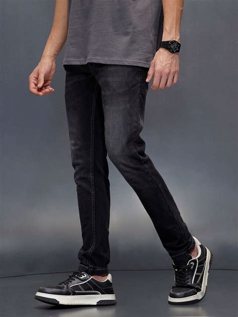 Wrogn Men's Slim Tapered Fit Jeans | Grey