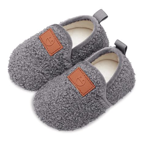 Barerun Toddler Slippers for Boys Girls Kids House Shoes Dark Grey ...