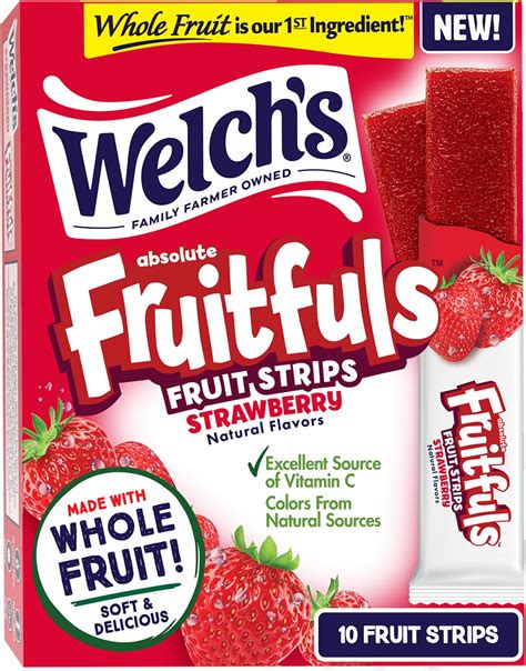 Amazon.com : Welch’s Absolute Fruitfuls Fruit Strips, Tasty Dried Fruit ...