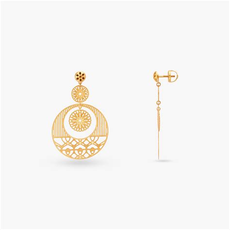Geometric Gold Drop Earrings