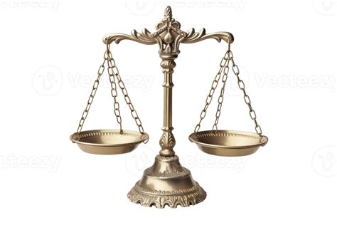Golden balance scale symbolizes justice and fairness, representing legal and ethical balance in ...