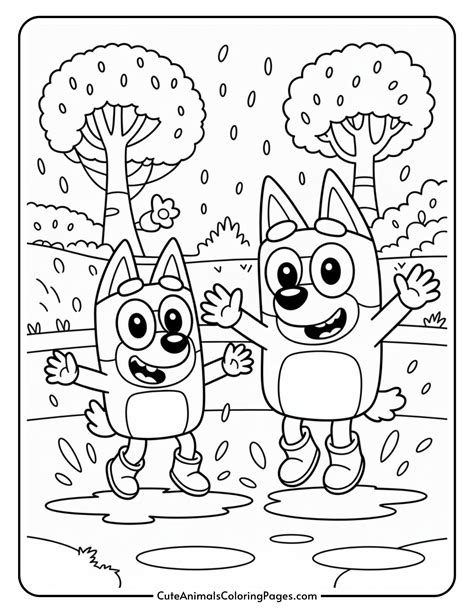 Bluey Fall Coloring Pages (8 Printable PDF Pages) - Cute Animals ...
