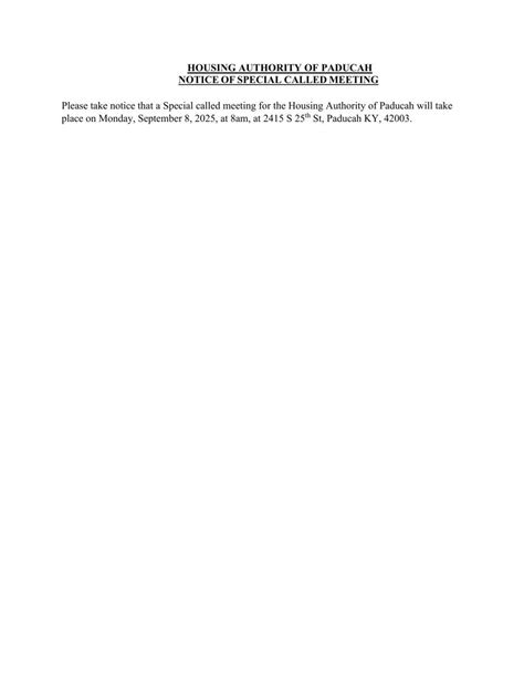 Housing Authority of Paducah to hold special Monday meeting | Community ...
