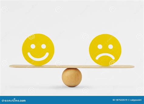 Smiley Face and Sad Face on Scale - Concept of Balance between ...