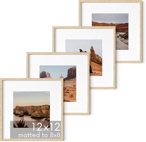 Amazon.com - HAUS AND HUES Beige Oak Wood 12x12 Picture Frames - Set of ...