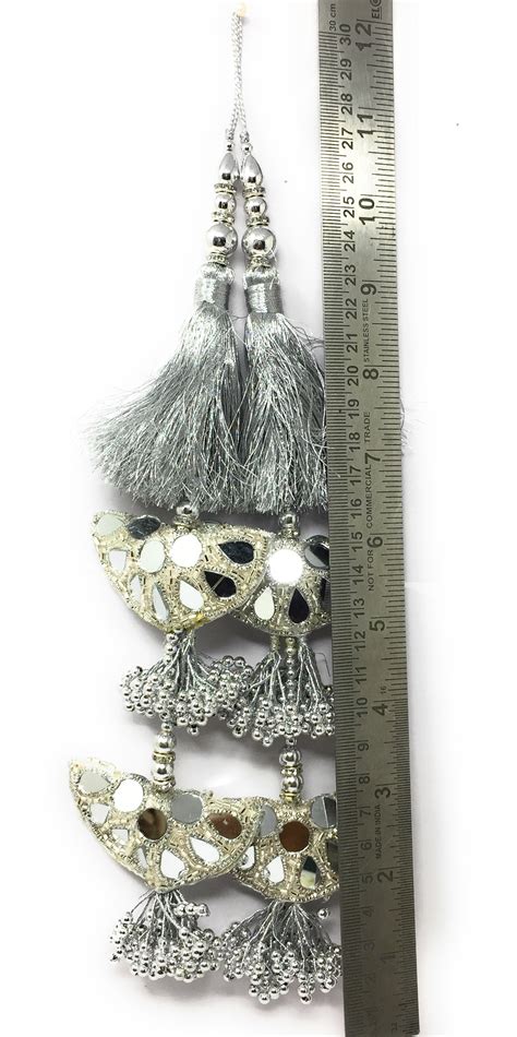 Silver Tassels For Lehenga - Set of 2 | Buy Online | Inhika.com