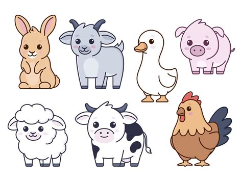 Cute Farm Animals Drawing Easy