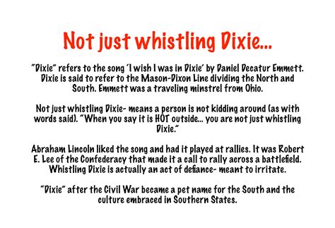 [OC] IDIOMS - NOT JUST WHISTLING DIXIE : r/vocabulary