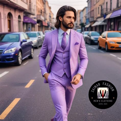 Men Suits Formal Elegant Stylish Light Purple 3 Piece Suits for Men ...
