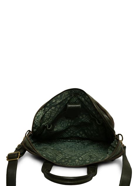 Timeless Artisan Pack: Olive Real Leather Laptop Bag By Art N Vintage