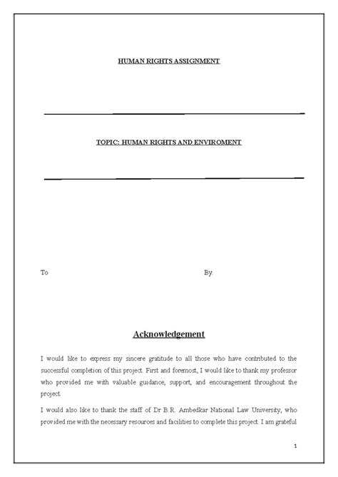 Human Rights Assignment - HUMAN RIGHTS ASSIGNMENT TOPIC: HUMAN RIGHTS ...