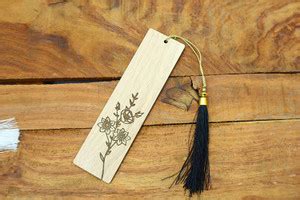 STASH HOUSE Wooden Bookmark of Bunch of Flowers, Engraved Bookmarks ...