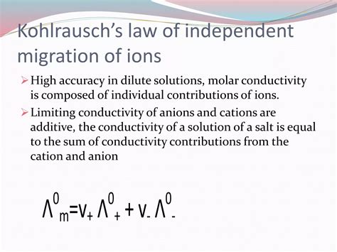Migration Of Ions And Kohlrausch Law
