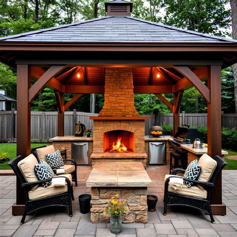 25 Gazebo With Fireplace Ideas for Year-Round Use