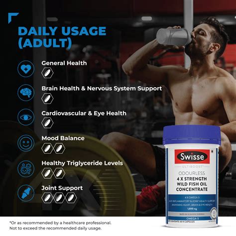 Swisse Ultiboost Odourless 4X Strength Wild Fish Oil Concentrate 1800 ...