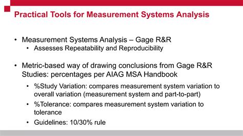 Practical Tools for Measurement Systems Analysis | PDF