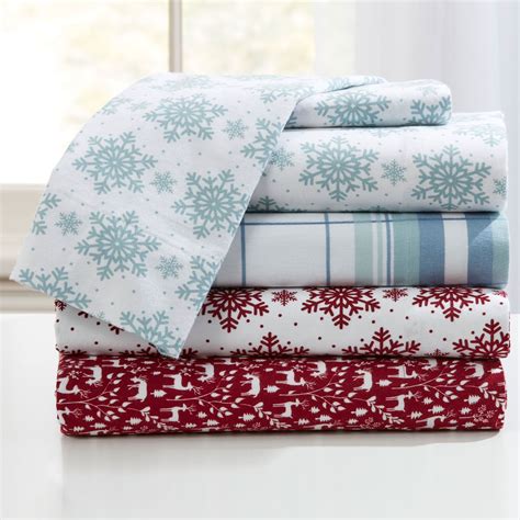 Cotton Flannel Print Sheet Set | Plus Size Sheets | Brylane Home