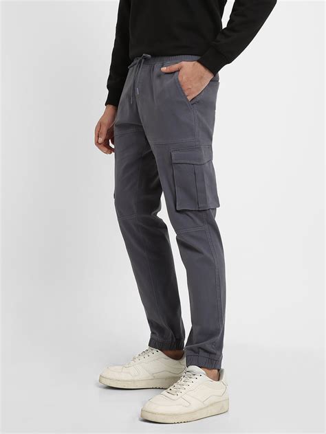 Men's Steel Grey Solid Cargo Joggers – DENNIS LINGO