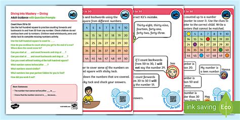 👉 Year 1 DiM: Step 1 Count from 20 to 50 Activity Cards