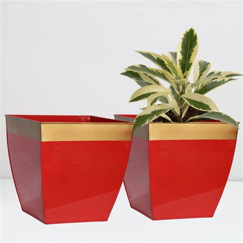Midland 8” Red Tapered Planter – Ecofynd