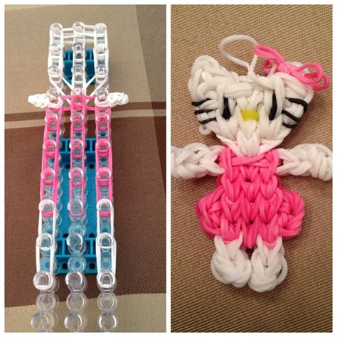 Hello Kitty Rainbow Loom charm, that I made, following the single loom ...