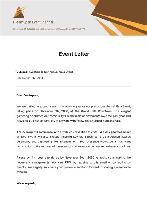 Free Event Letter Template to Edit Online