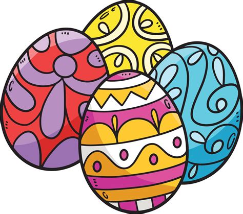 cuatro huevos de pascua dibujos animados color clipart 14743675 Vector ...
