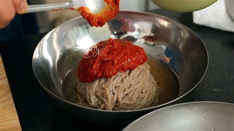 Bibim-naengmyeon 비빔냉면 (Cold, spicy, chewy noodles) recipe by Maangchi