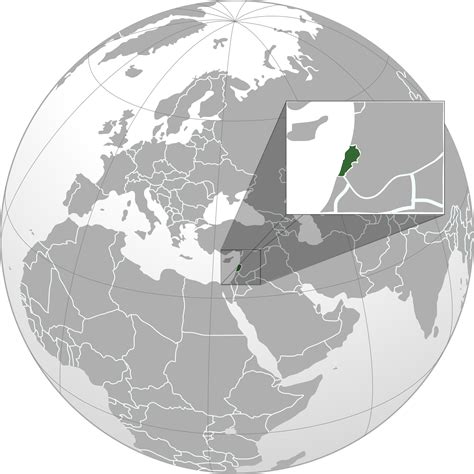 Location of the Lebanon in the World Map