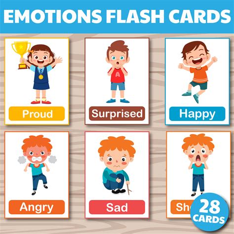 Emotions and feelings printable flashcards for kids 28 emotions ...