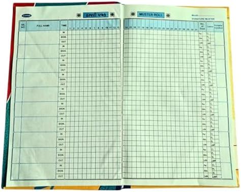 AANIJ® Attendance Register Book, Muster Roll Attedance Cum Signature ...